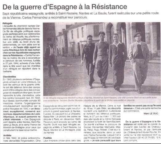 Article de Ouest-France, juin 2010